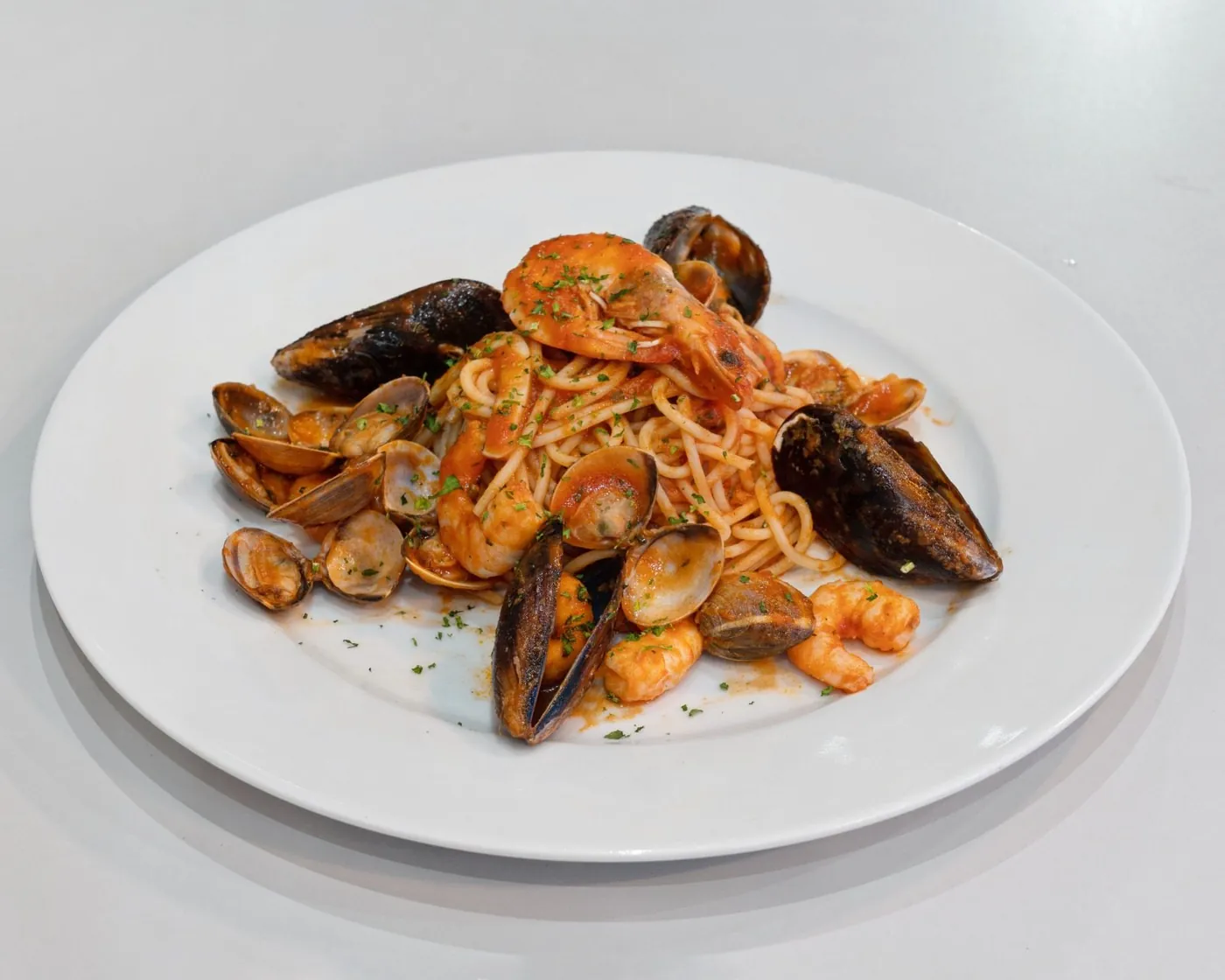 Pasta frutti di mare con marisco